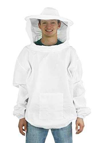 VIVO Professional White Extra Large Beekeeping Suit, Jacket, Pull Over, Smock with Veil (BEE-V105XL)