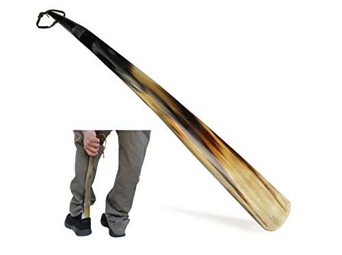 Shoe Horn Made with Real Horn Handmade. Easy Grip Long handle Shoehorn for Men,Women Seniors, Pregnancy, Elderly, back pain, tall people and kids Shoes & Boots.Best Gift Idea Home or Travel Use.(17'')