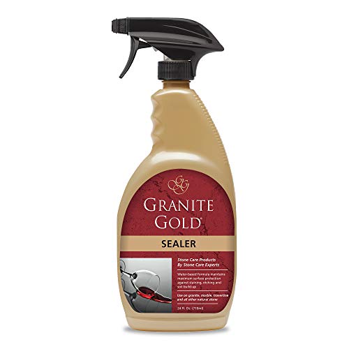 Granite Gold Sealer Spray Water-Based Sealing to Preserve and Protect Granite, Marble, Travertine, Natural Stone Countertops - Made in the USA, 24 Ounce