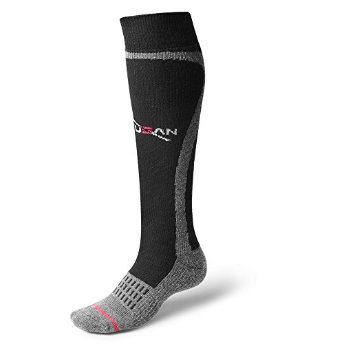 MUSAN Wool Ski Socks,Extra Warm Knee High Performance Snow Skiing/Snowboard Socks in Outdoor,Fit for Men and Women, Black, Size:17XL