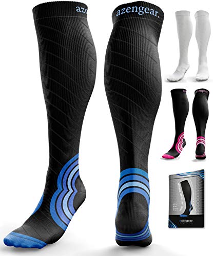 Compression Socks for Men & Women (20-30 mmHg) - Anti DVT Stockings - Varicose Veins - Running - Nurses - Shin Splints Calf Pressure Support - Pregnancy - Flight Travel - S/M