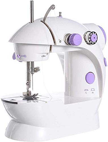 Mini sewing machine, upgraded model in 2019, portable multi-function assistant at home with Foot Pedal 4 Coils (Lea2)