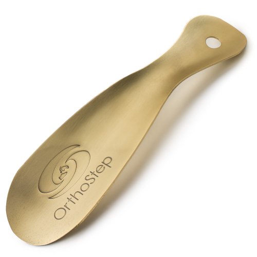 OrthoStep Metal Shoe Horn 7.5 inch (Antique Brushed Brass)