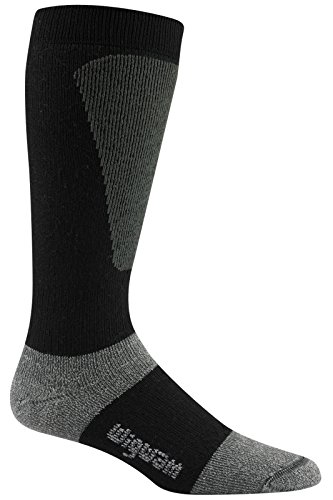 Wigwam Men's Snow Sirocco Knee High Performance Ski Sock,Black,Sock size : Large ( shoe Size : Men's 9-12 , Women's 10-13)