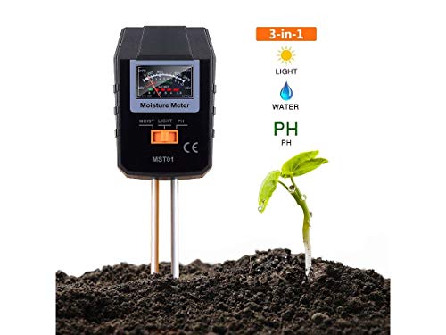 TACKLIFE Soil Test Kit 3-in-1 Soil Moisture Meter for Moisture Light and PH Ideal for Garden Plant Farm Lawn Indoor & Outdoor (No Battery Needed) - MST01