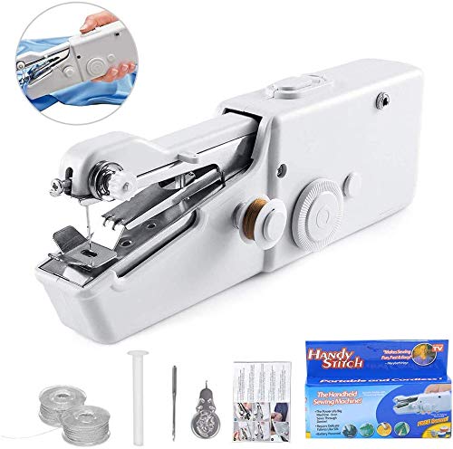 Handheld Sewing Machine Mini Portable Electric Stitching Machine Fabric Clothing Cordless Craft Sewing Machine for Home Travel