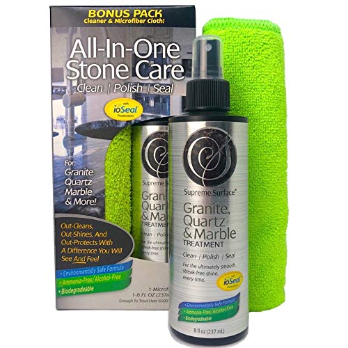 Supreme Surface Granite, Quartz & Marble Cleaner Polish and Sealer with ioSeal Protectants