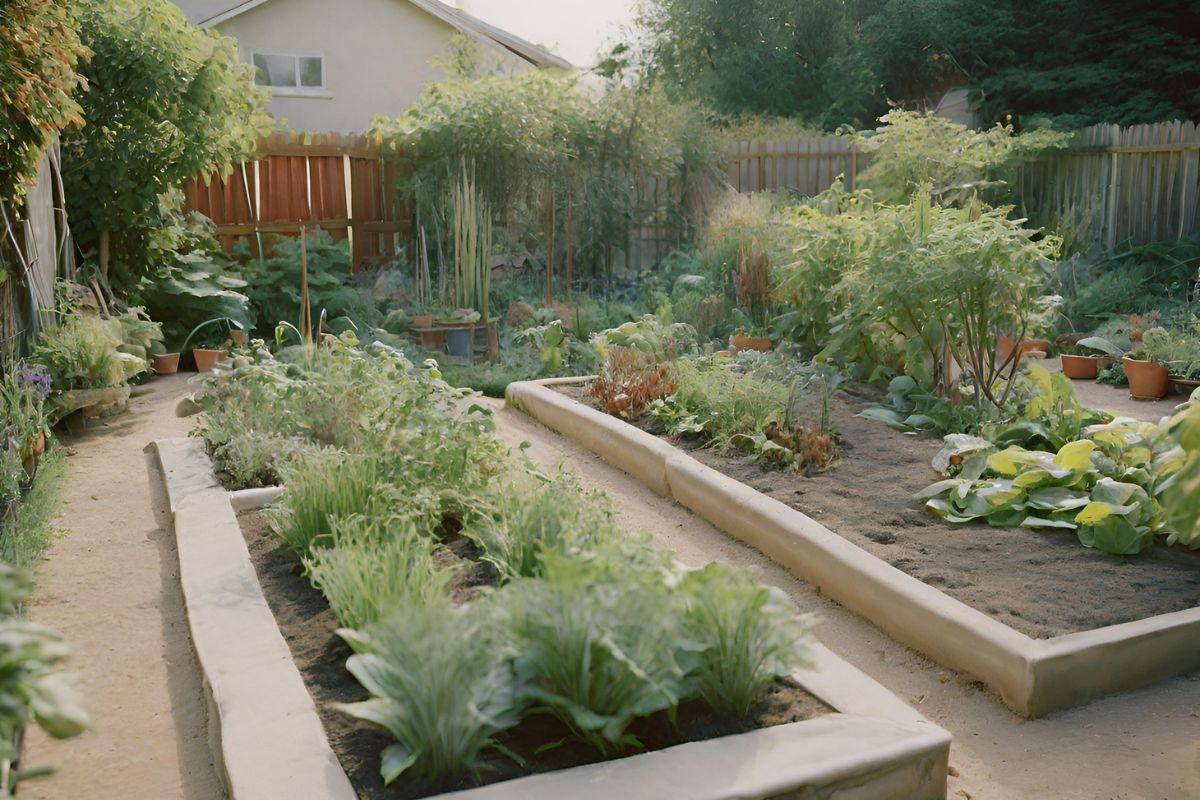 rised bed garden in a small space